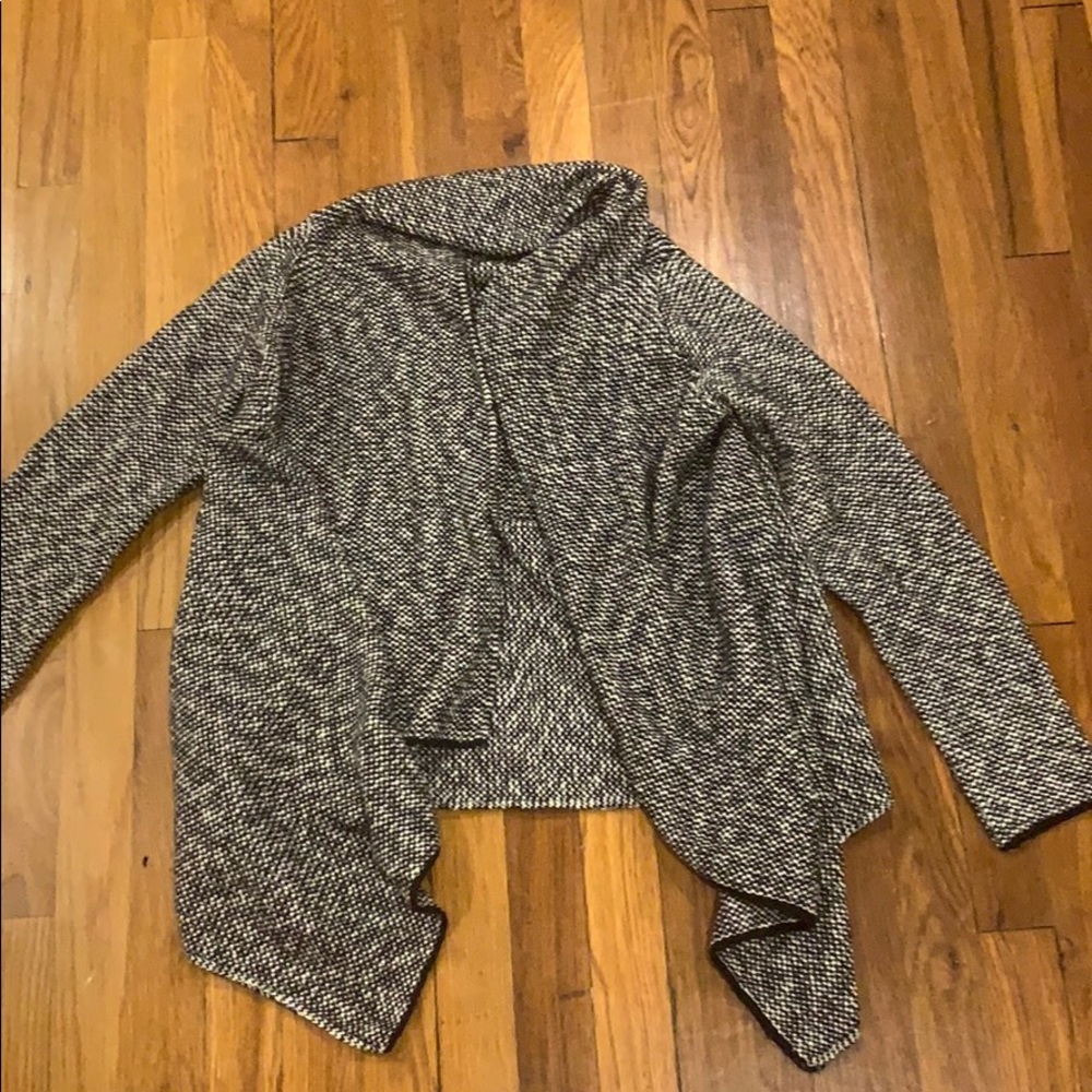 Zara knit black/white waterfall cardigan